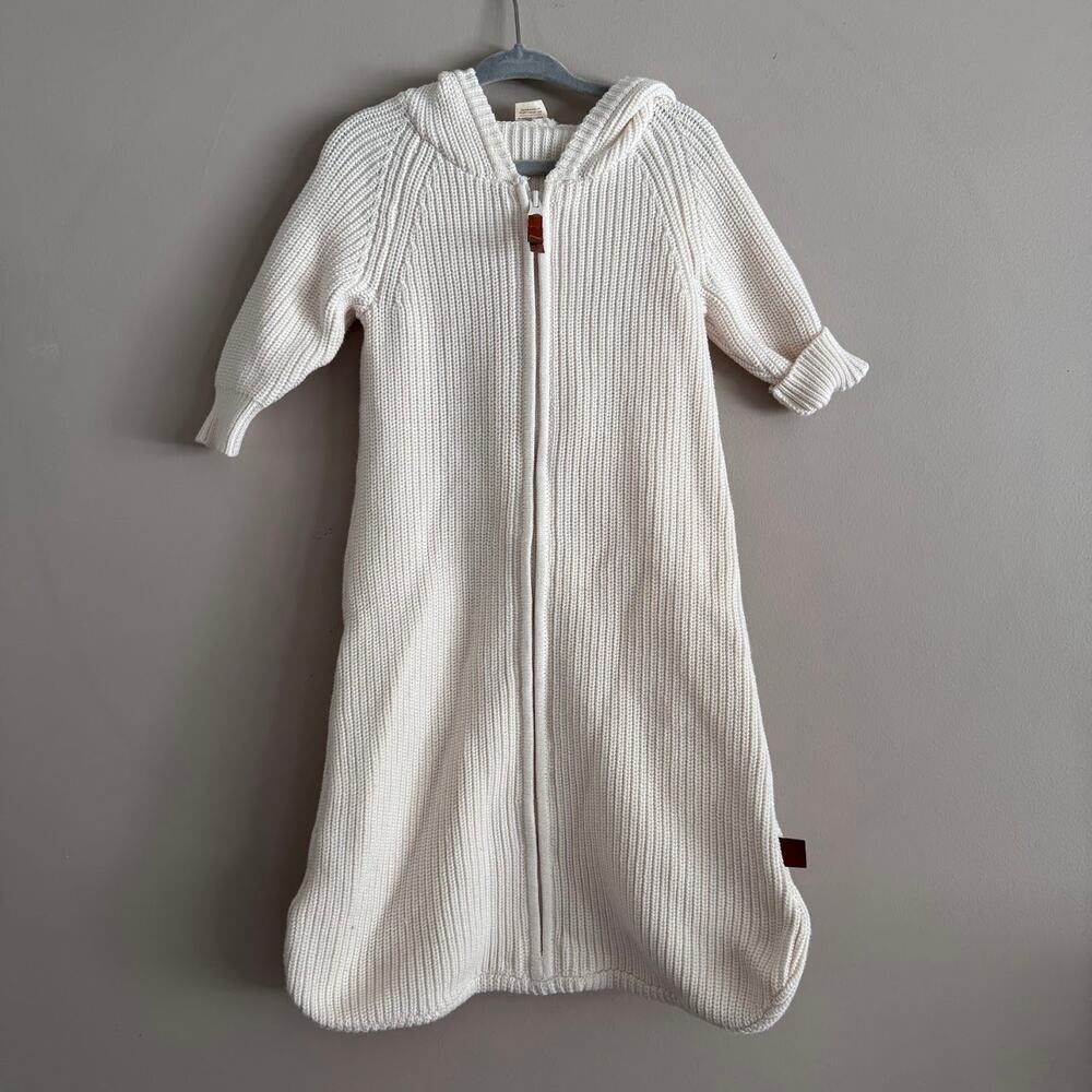 Cozy Cream Hooded Kids Organic Cotton Wearable Blanket